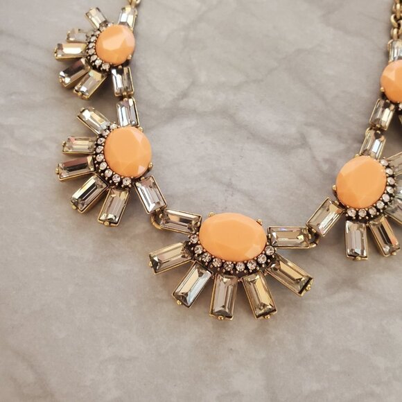 🧡 J.Crew Antique Rhinestones Crystal Pave Cluster Burst Statement Necklace 🧡 - Picture 7 of 16